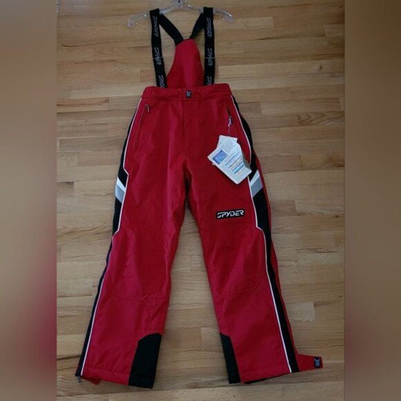 Spyder Vintage Bib Ski Pants Core Collection 2004 Red Black Deadstock New Small - Picture 2 of 7